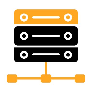 bilgisayar ağı simgesi. Web için bilgisayar ağı vektör simgelerinin basit illüstrasyonu