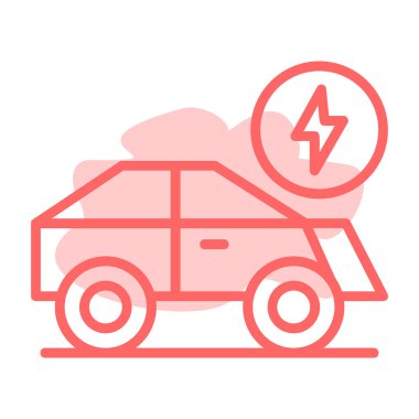 araba pil simgesi ince çizgi biçiminde