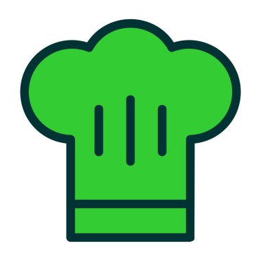 Şef şapka simgesi vektör illüstrasyonu