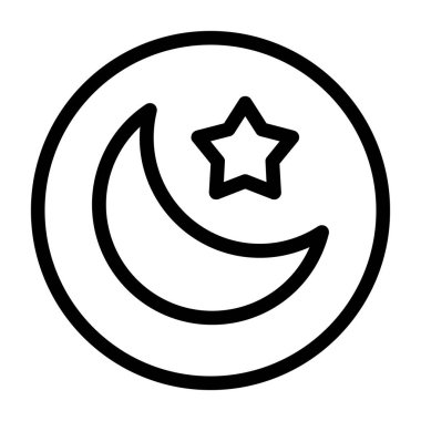 Ay vektörü ince çizgi simgesi