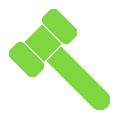 Çekiç vektör simgesi. biçim düz sembol, eko yeşil renk, yuvarlak açılar, beyaz arkaplan.