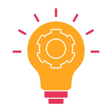 Vites simgesine sahip ampul, vektör illüstrasyonu