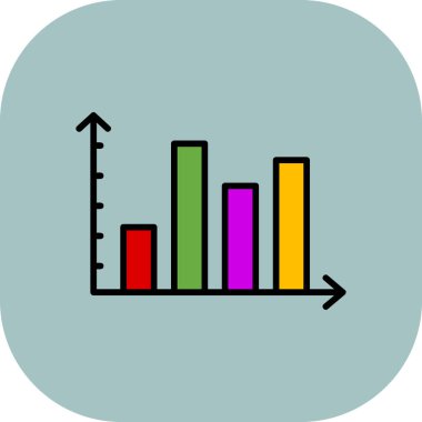 grafik simgesi vektörü. Çizgi çizimi. izole düz biçim grafiği