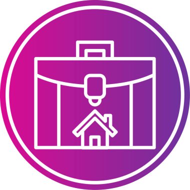 İçinde ev simgesi olan çantanın vektör illüstrasyonu