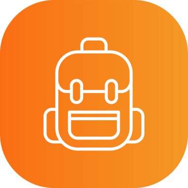 sırt çantası simgesi, vektör illüstrasyonu