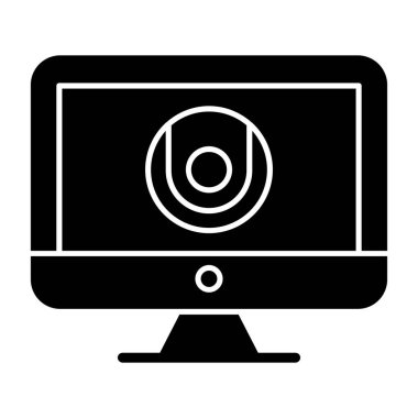 Bilgisayar monitörü simgesi. vektör illüstrasyonu