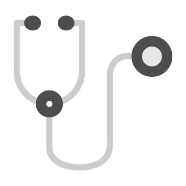 Stetoskop düz simgesi, vektör illüstrasyonu