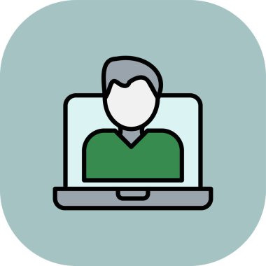 Dizüstü bilgisayar simgesi vektör çizimi