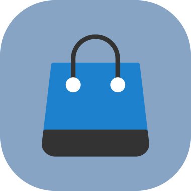 Alışveriş poşeti düz simge, vektör, illüstrasyon