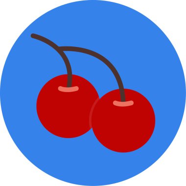 kiraz simgesi vektörü beyaz arkaplanda izole edildi, meyve işareti