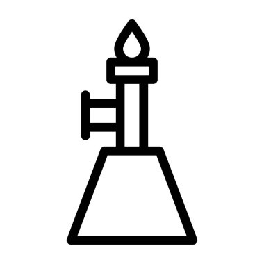 meşale vektörü ince çizgi simgesi