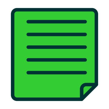 Kağıt sayfa vektör simgesi. biçim iki renkli düz simge, eko yeşil ve mavi renkler, yuvarlak açılar, beyaz arkaplan