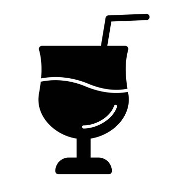 Kokteyl simgesi, vektör illüstrasyonu