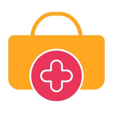 ilk yardım seti düz simgesi, vektör, illüstrasyon