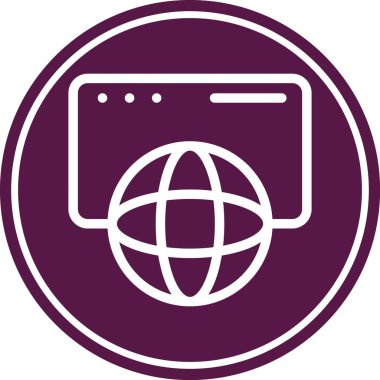 Tarayıcı. Web simgesi basit illüstrasyon