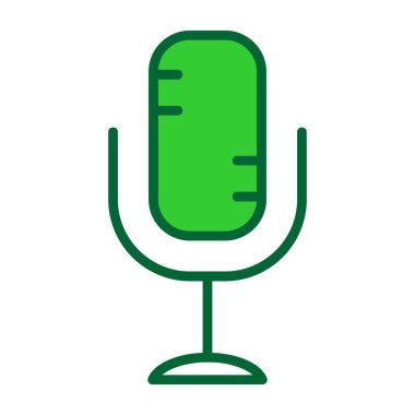 mikrofon ikon vektörü. İnce çizgi işareti. İzole edilmiş kontür sembolü gösterimi