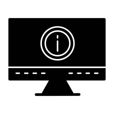 Bilgisayar glyph simgesi vektör illüstrasyonunu izle