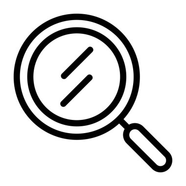 Büyütme cam ikon vektörü. İnce çizgi işareti. İzole edilmiş kontür sembolü gösterimi