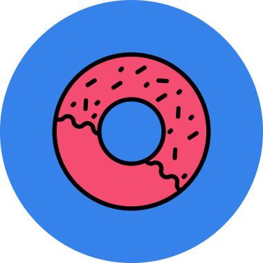 donut. Web simgesi basit illüstrasyon