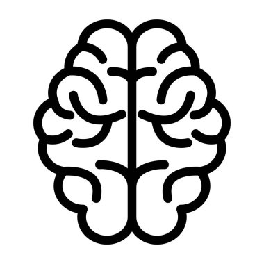 İnsan beyni ikonu. Beyaz arkaplanda izole edilmiş web tasarımı için insan beyin vektör simgesi ana hatları