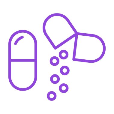 ilaç kapsülü ikonu. Beyaz arkaplanda izole edilmiş web tasarımı için ilaç taşıyıcı simgeleri