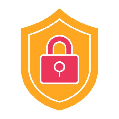 Güvenlik kalkanı simgesi vektör çizimi tasarımı