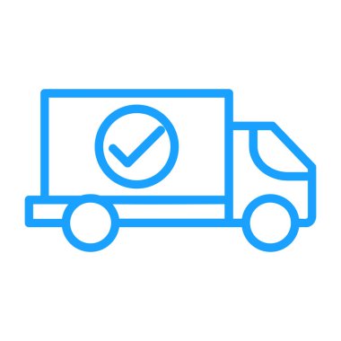 Teslimat kamyonu simgesinin vektör çizimi