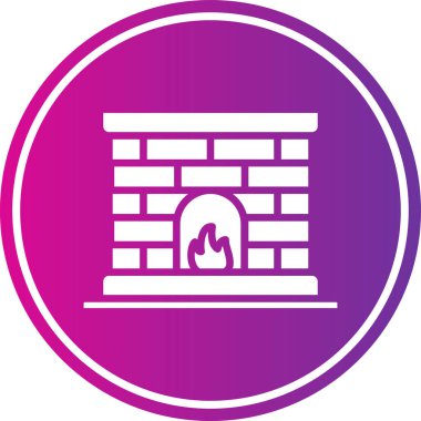 vektör şömine simgesi çizimi