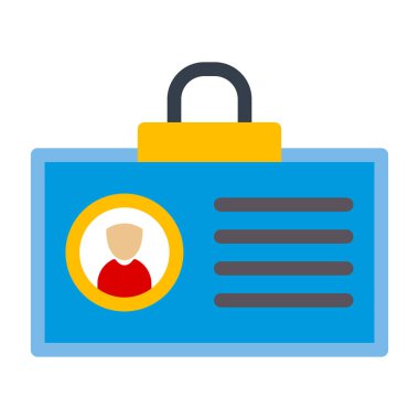 Kimlik kartı vektör simgesi. Web tasarımı için izole ve düz vektör simgelerinin basit çizimi