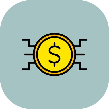 Dolar vektörü düz renk simgesi