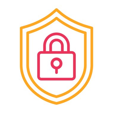 vektör ince çizgi simgesini kilitle