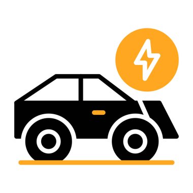 Elektrikli otomobil simgesi. vektör çizim