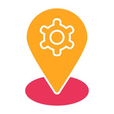 harita konum vektör simgesi, konum düz tasarım