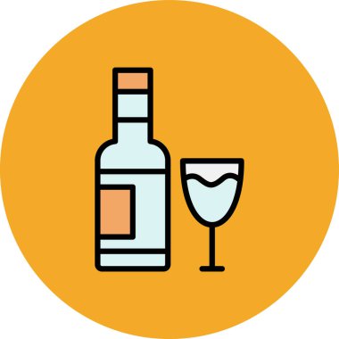 Bir bardak şarabın vektör çizimi