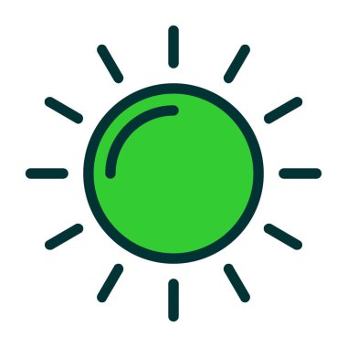 Güneş enerjisi düz ikon vektör çizimi