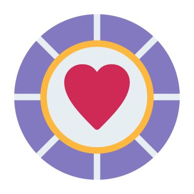 Kalp. Web simgesi düz tasarım.