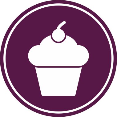 cupcake ikonu vektör illüstrasyonu
