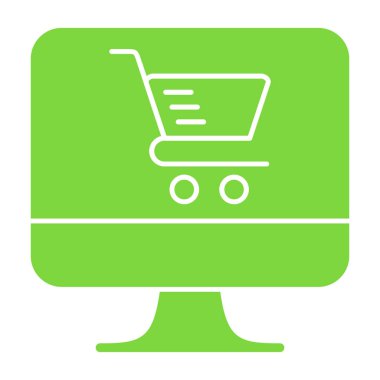 Alışveriş arabası ikonu. Basit vektör illüstrasyonu. Beyaz arkaplanda izole edilmiş web tasarımı için taşıyıcı vektör simgesi