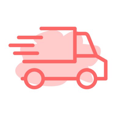 kamyon vektör renk çizgisi simgesi