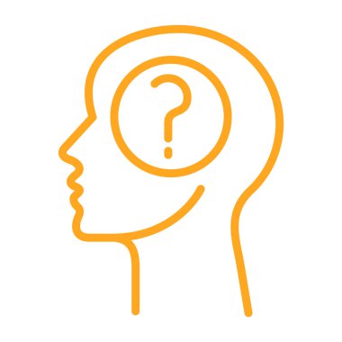 Soru işaretli insan kafasının vektör simgesi.