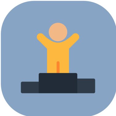 Düz bir podyum podyum ikonu beyaz arka planda izole edilmiş. Podyum kaide sembolü. vektör illüstrasyonu