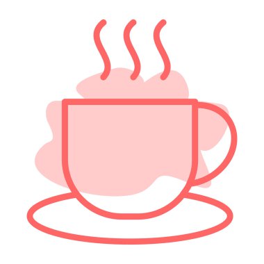 Çay fincanı ikonu. Web için fincan vektör simgelerinin özet çizimi
