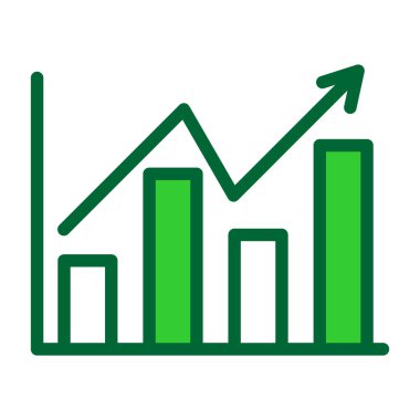 bar grafik vektör simgesi. biçim düz sembol, eko yeşil renk, yuvarlak açılar, beyaz arkaplan