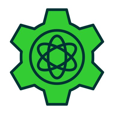 Yeşil dişli simgesi. düz dizayn.