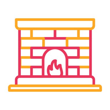 şömine simgesi vektör illüstrasyonu