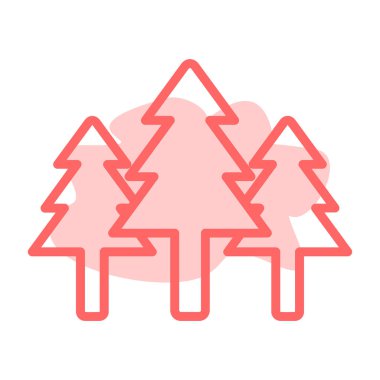 orman vektörü renk çizgisi simgesi