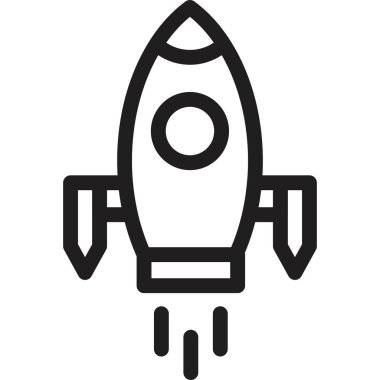 roket fırlatma simgesi ana hat biçiminde