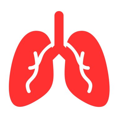 Beyaz arka planda insan akciğeri simgesi. vektör illüstrasyonu.
