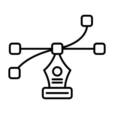 ağ vektörü ince çizgi simgesi