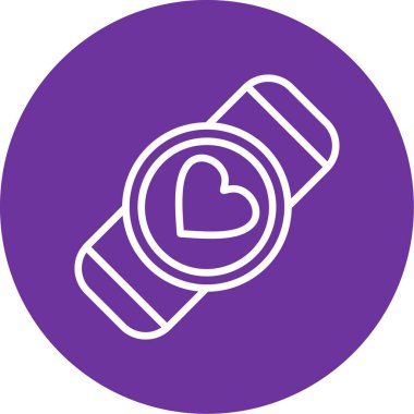 İllüstrasyon, kalp ve saatin vektör simgesi